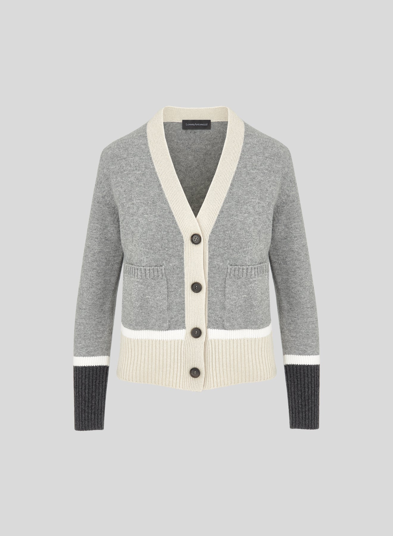 COLOR BLOCK CARDIGAN IN LORENA YARN