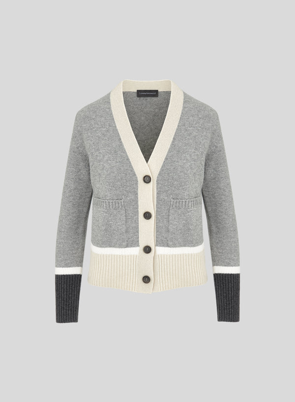 CARDIGAN A BLOCCHI DI COLORE IN FILO LORENA