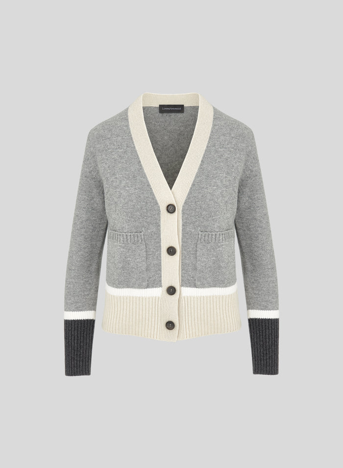 COLOR BLOCK CARDIGAN IN LORENA YARN