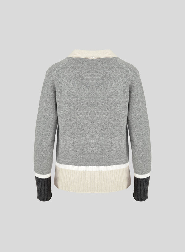 CARDIGAN A BLOCCHI DI COLORE IN FILO LORENA