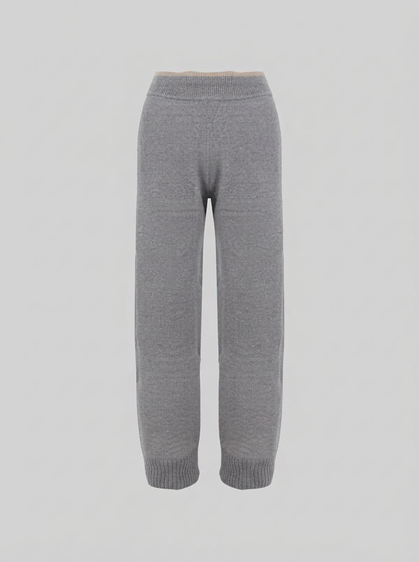 PANTALONI IN MAGLIA A GAMBA LARGA IN FILO LORENA