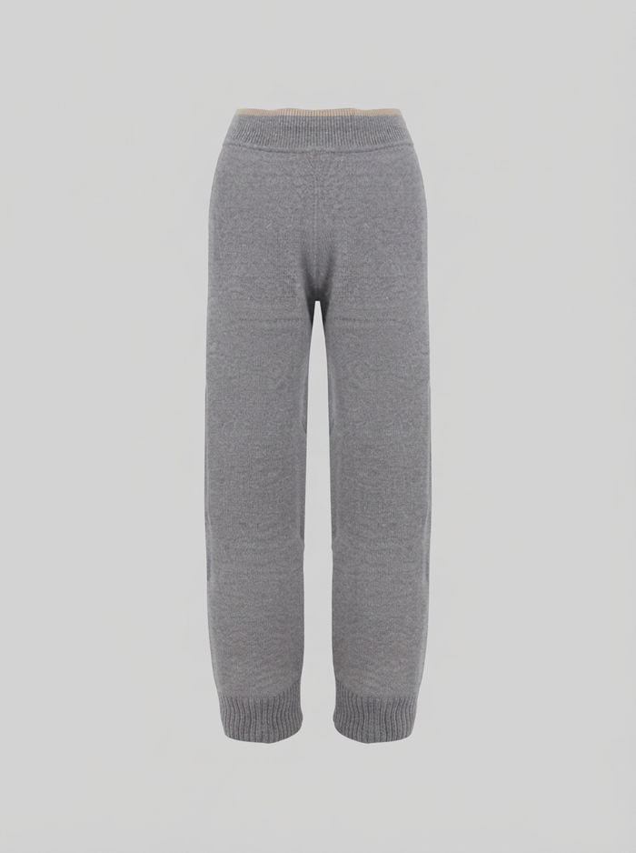 PANTALONI IN MAGLIA A GAMBA LARGA IN FILO LORENA