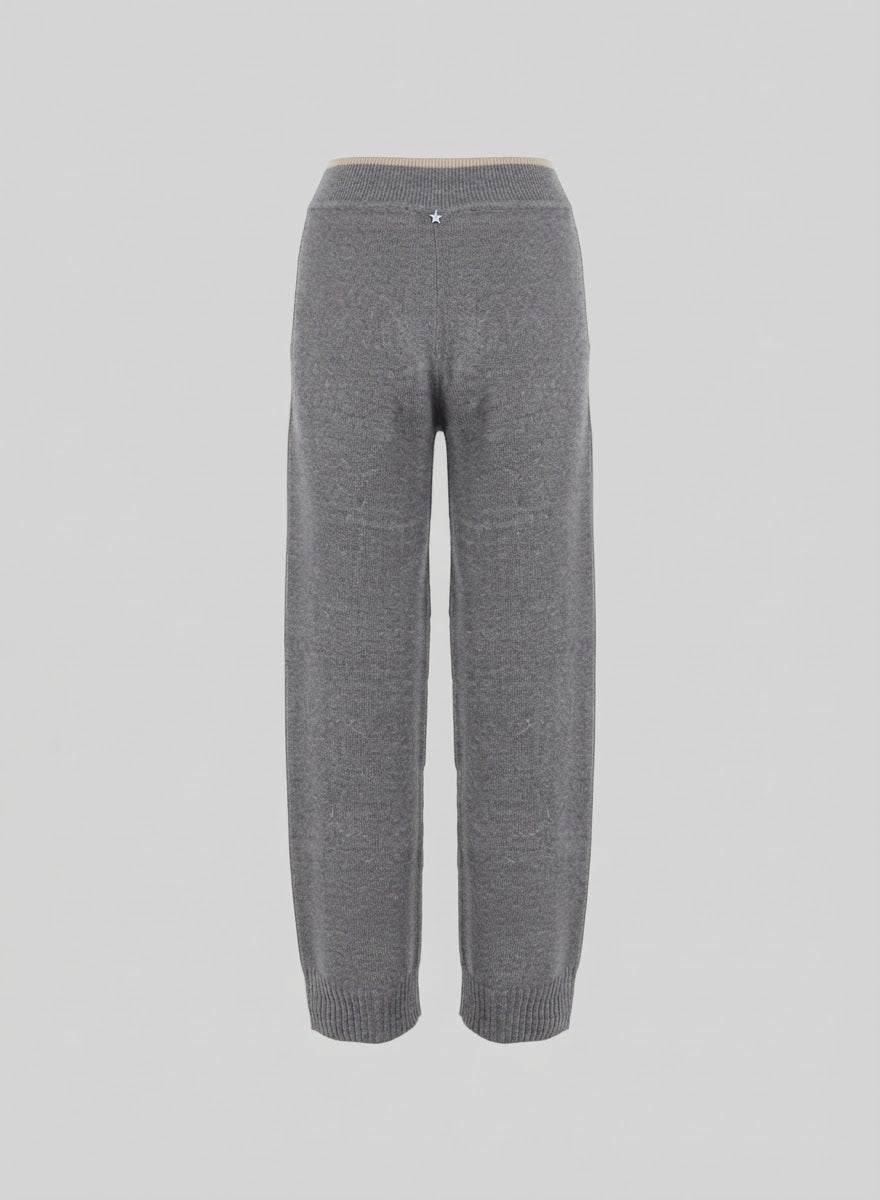 PANTALONI IN MAGLIA A GAMBA LARGA IN FILO LORENA