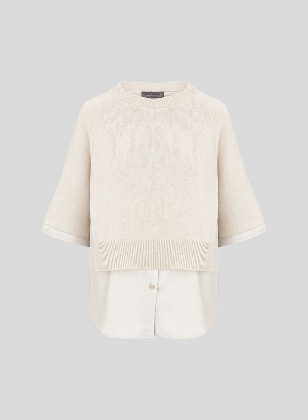PULLOVER IN MISTO LANA E CASHMERE A STRATI