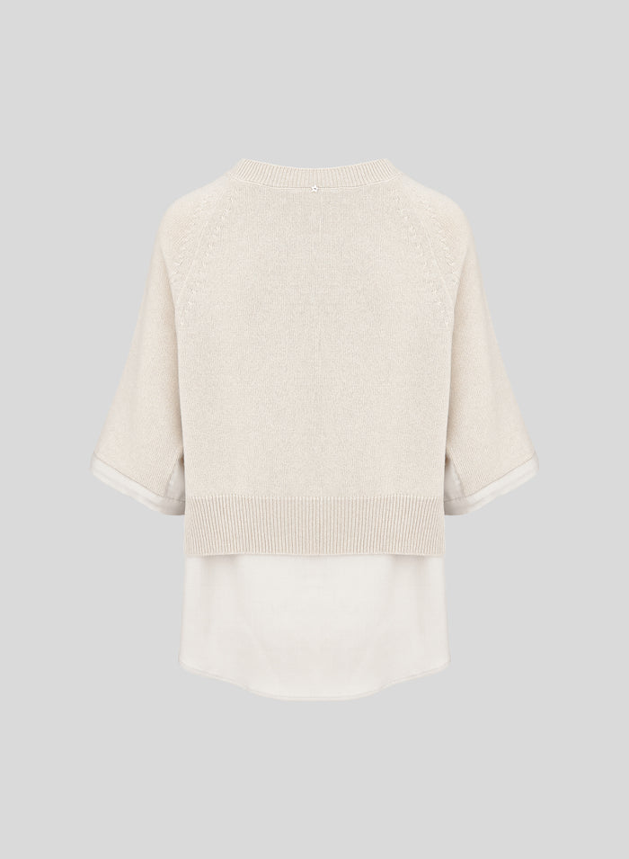 PULLOVER IN MISTO LANA E CASHMERE A STRATI
