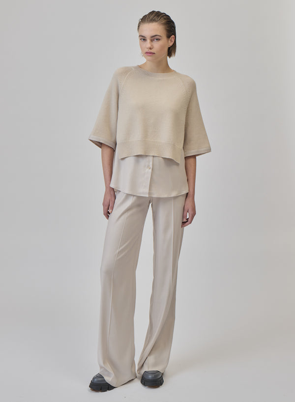 PULLOVER IN MISTO LANA E CASHMERE A STRATI
