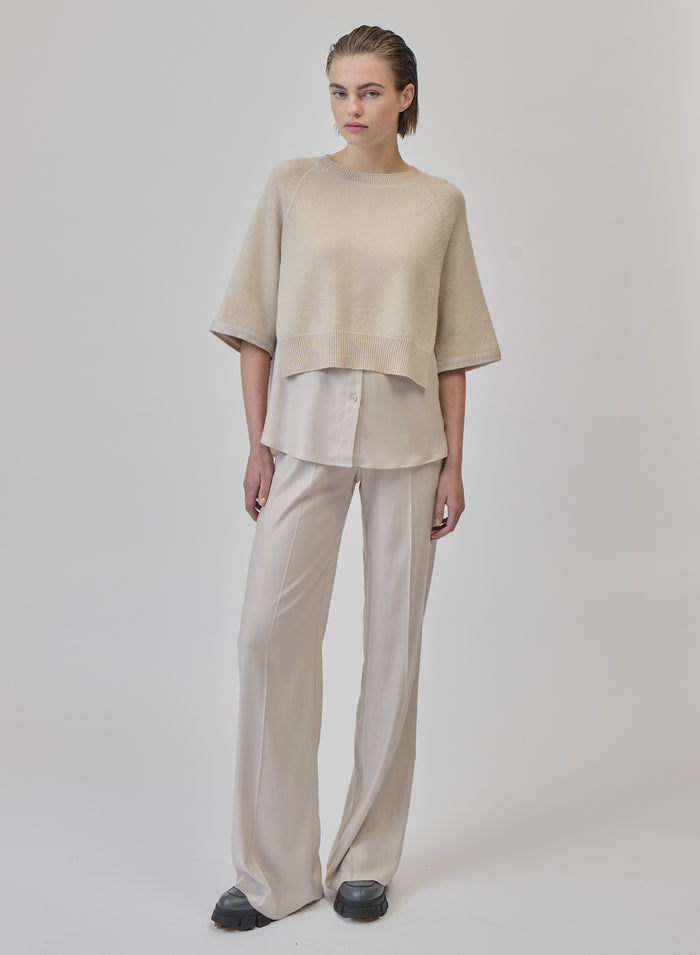 PULLOVER IN MISTO LANA E CASHMERE A STRATI