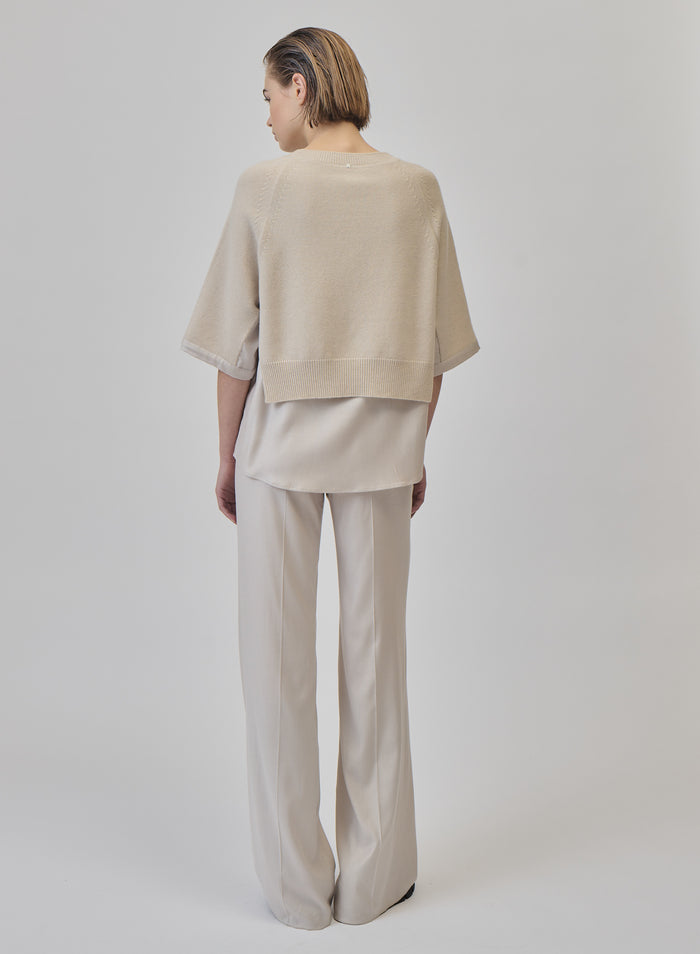 PULLOVER IN MISTO LANA E CASHMERE A STRATI