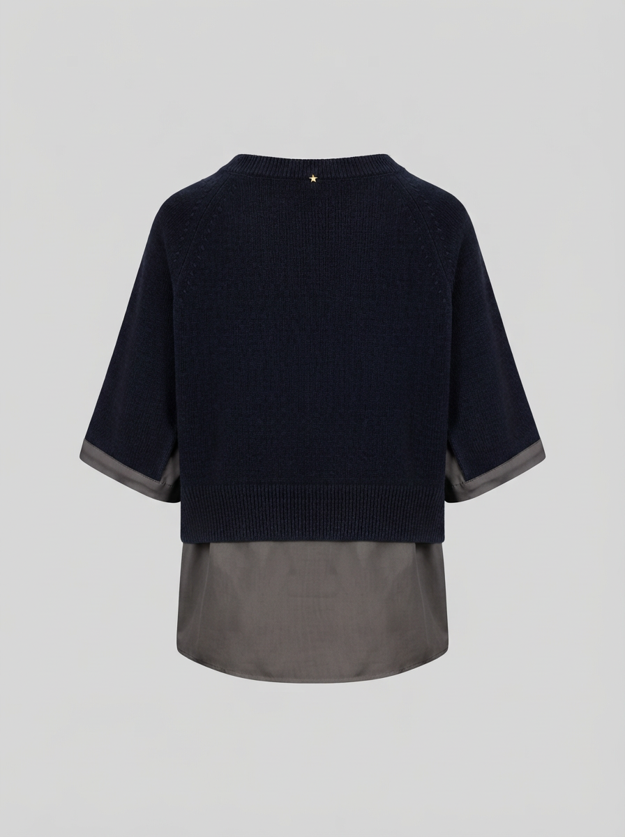 PULLOVER IN MISTO LANA E CASHMERE A STRATI