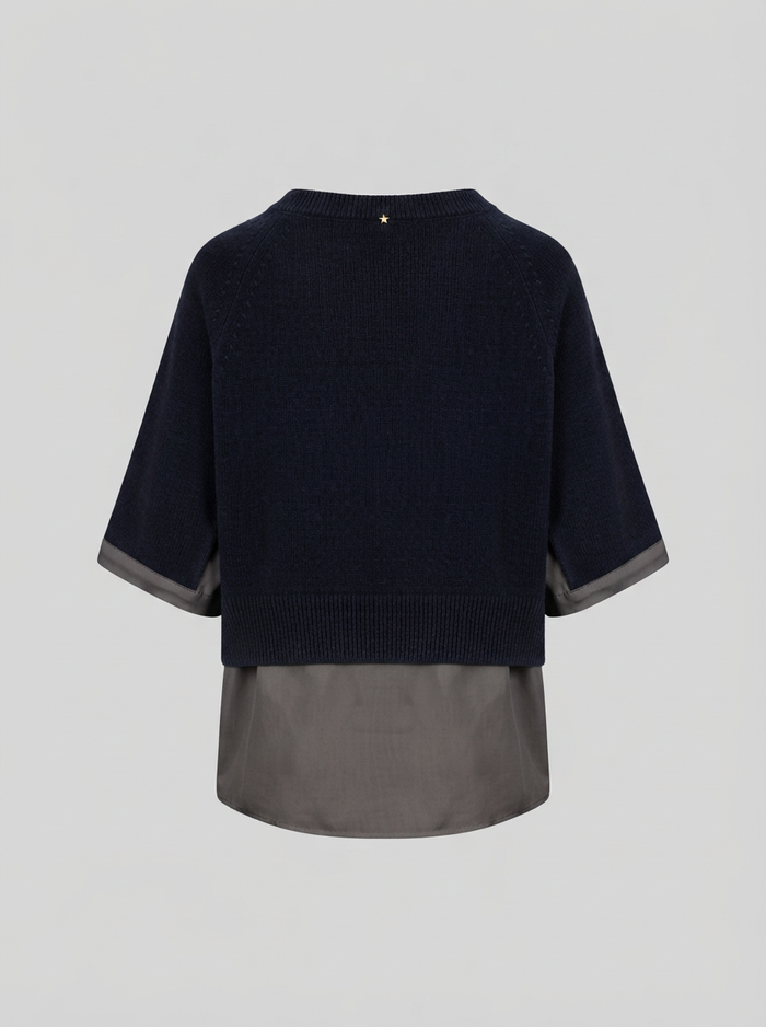 PULLOVER IN MISTO LANA E CASHMERE A STRATI