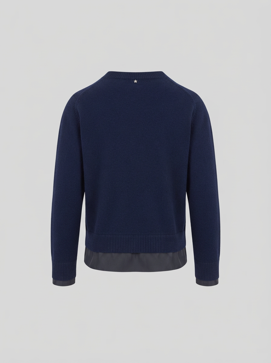 MAGLIA CON SCOLLO A V IN MISTO LANA E CASHMERE A STRATI