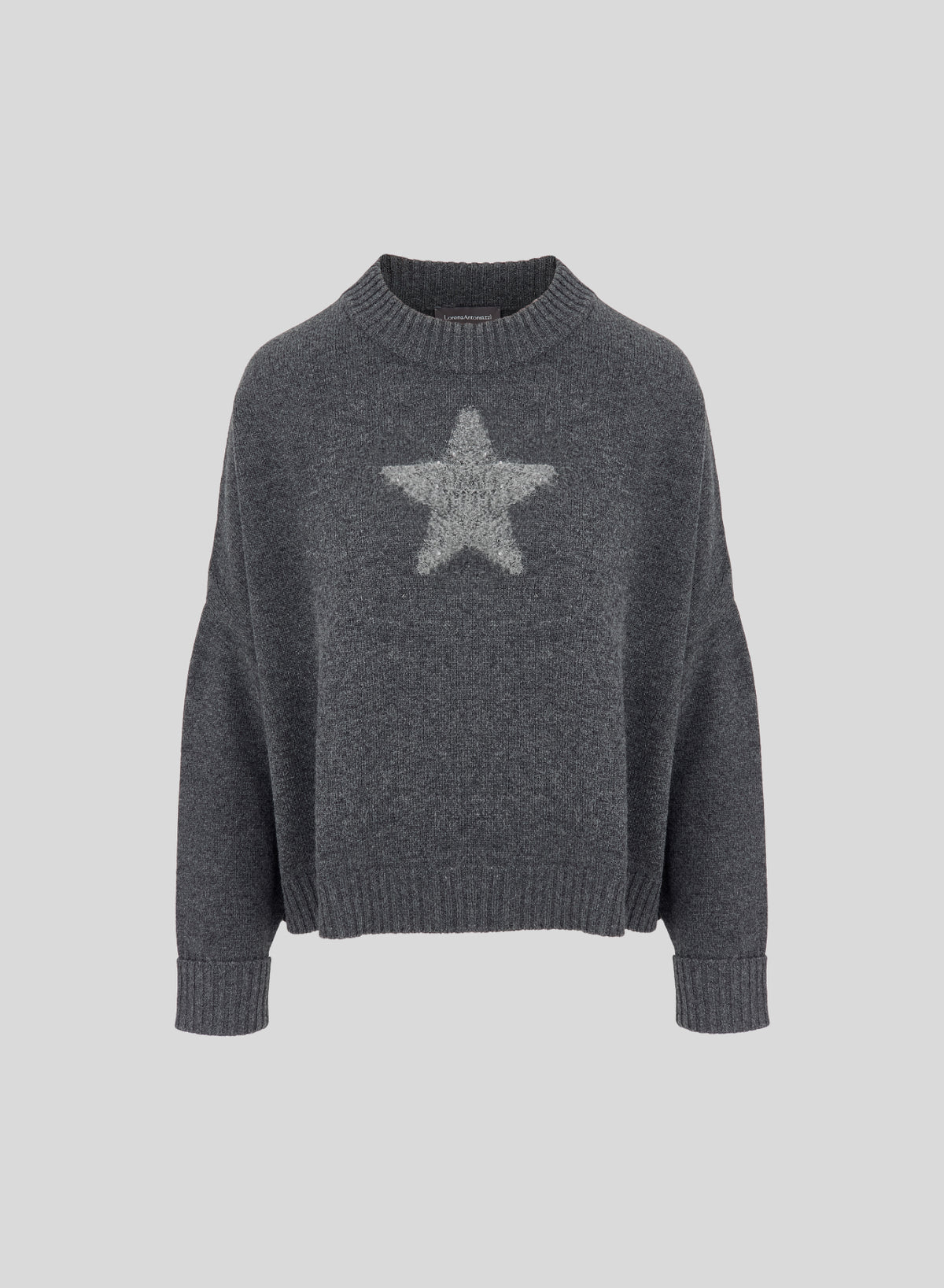 WOOL, CASHMERE, AND SILK SWEATER WITH FUR DETAIL