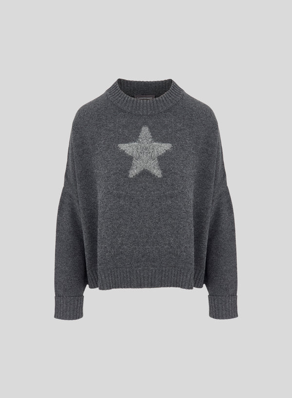 WOOL, CASHMERE, AND SILK SWEATER WITH FUR DETAIL