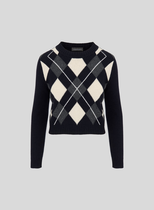 MAGLIA IN FILATO LORENA CON DISEGNO A ROMBI