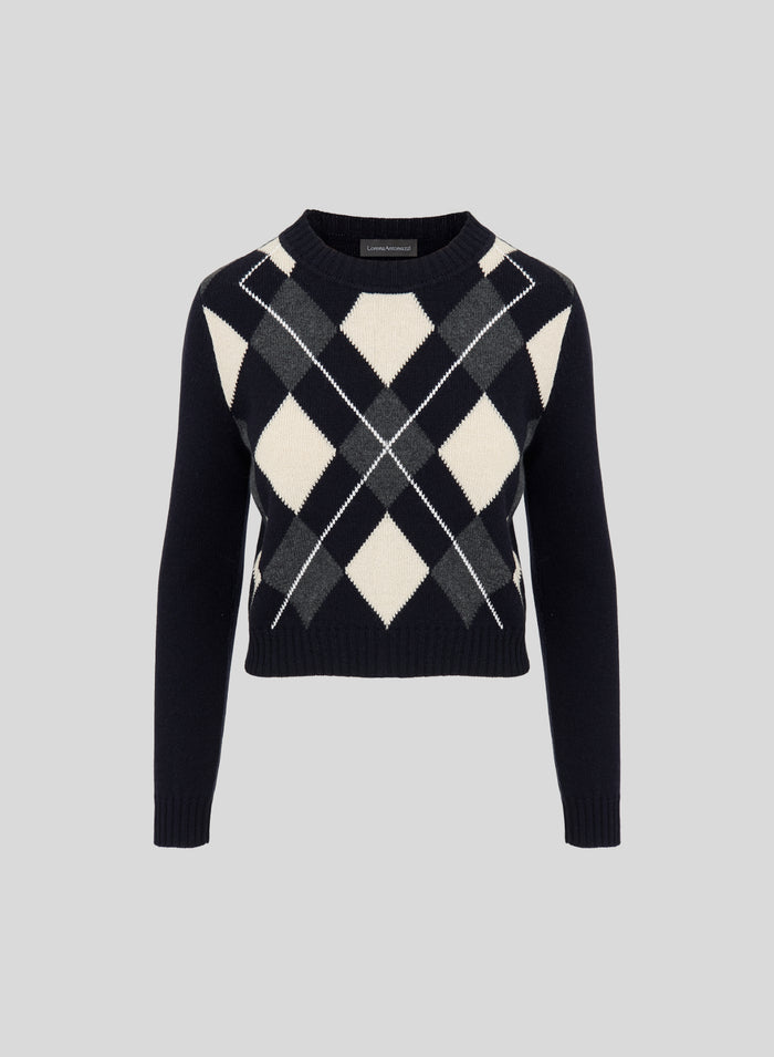 MAGLIA IN FILATO LORENA CON DISEGNO A ROMBI