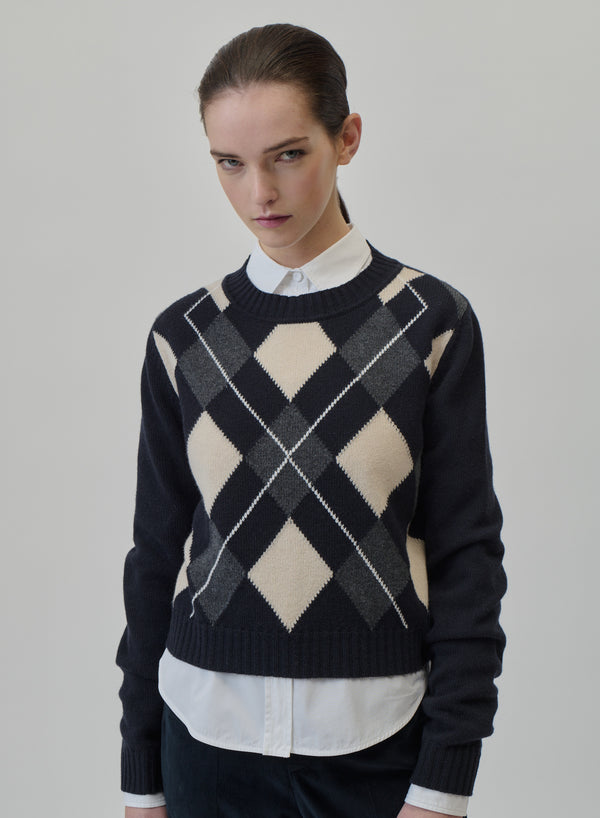 MAGLIA IN FILATO LORENA CON DISEGNO A ROMBI