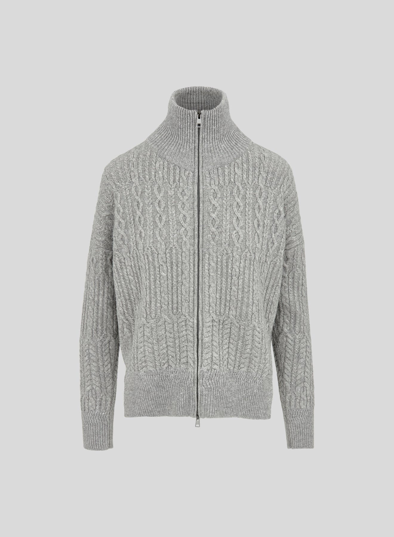 CABLE AND VANISÉ RIB KNIT LORENA SWEATER