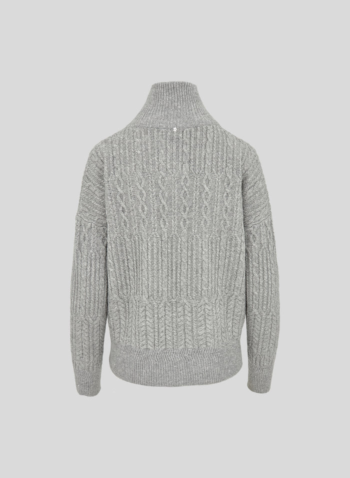 CABLE AND VANISÉ RIB KNIT LORENA SWEATER