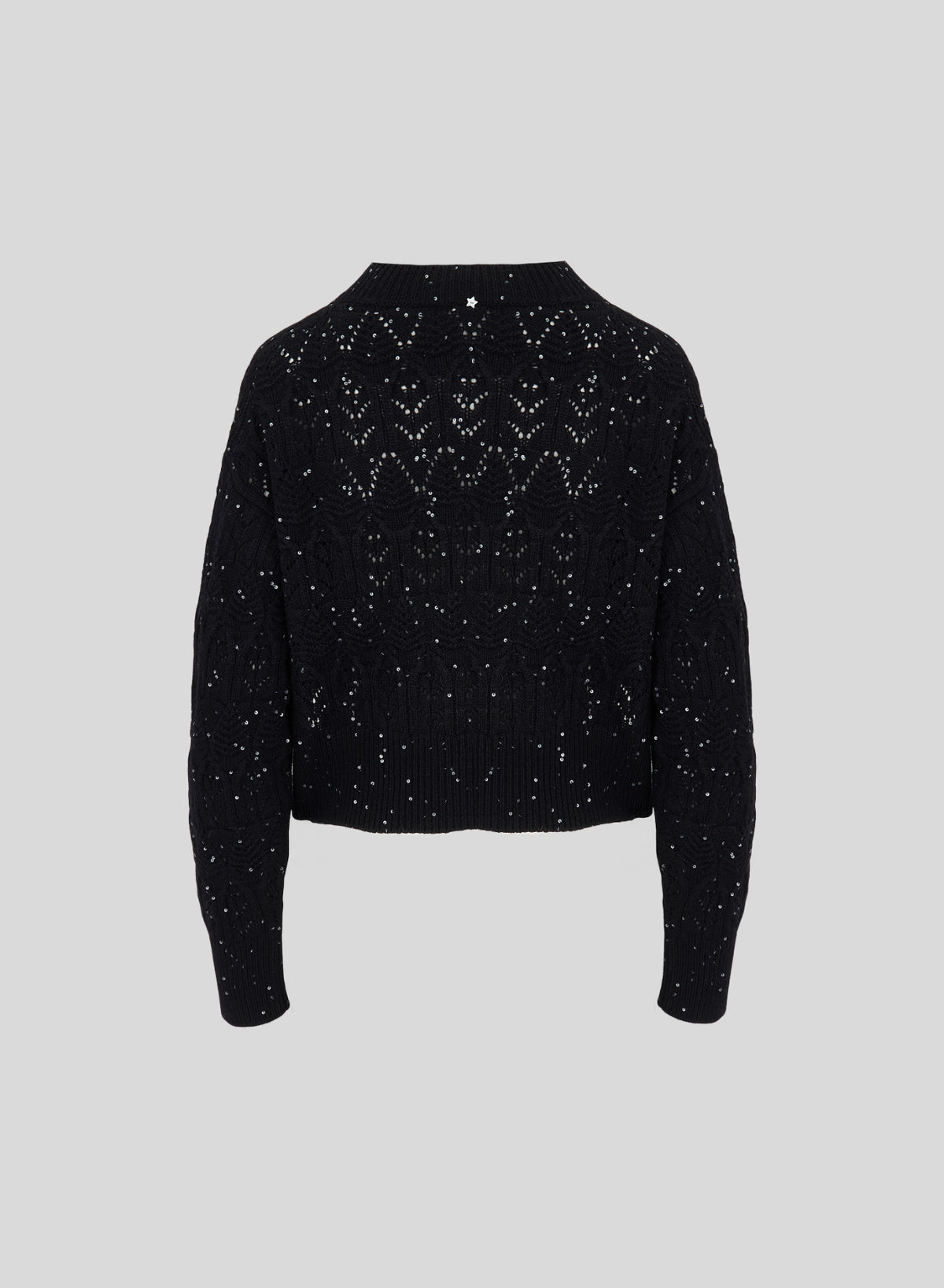 MAGLIA IN LANA E CASHMERE IN PUNTO LAVORATO CON PAILLETTES