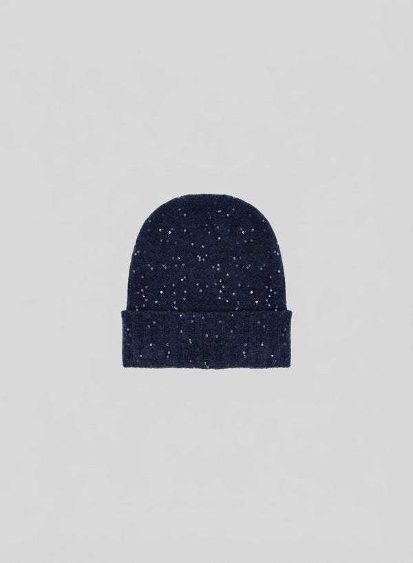 LORENA YARN BEANIE WITH SEQUIN THREAD