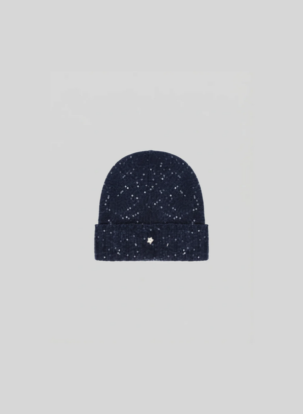 LORENA YARN BEANIE WITH SEQUIN THREAD