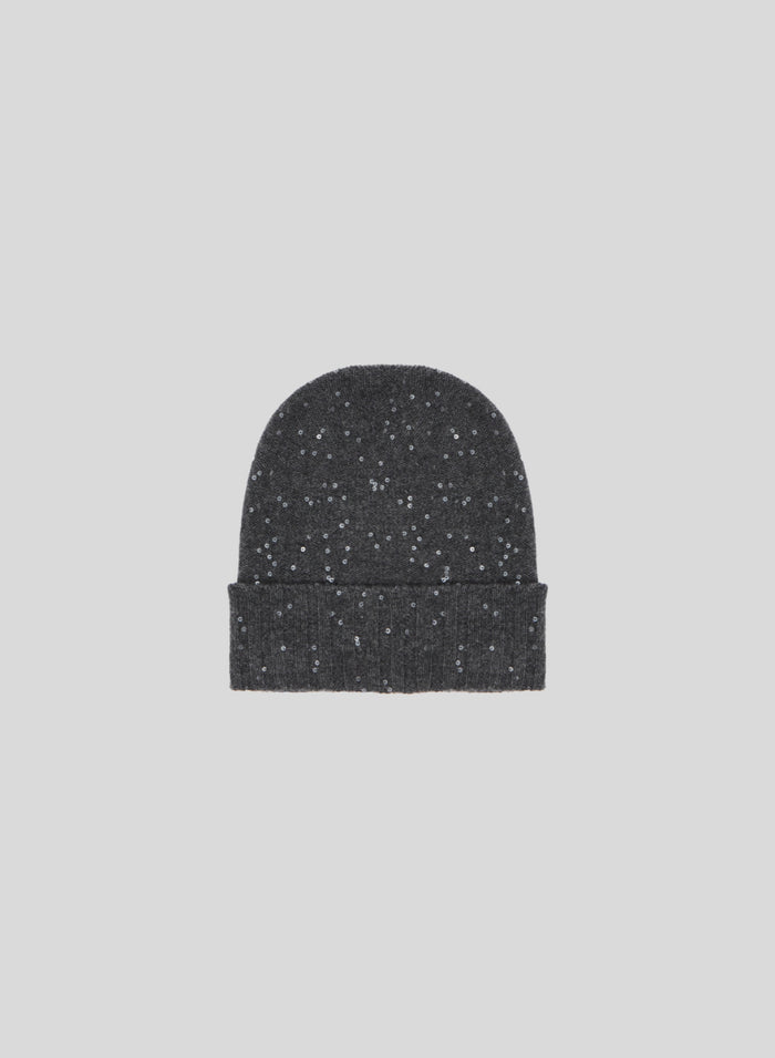 LORENA YARN HAT WITH SEQUIN THREAD