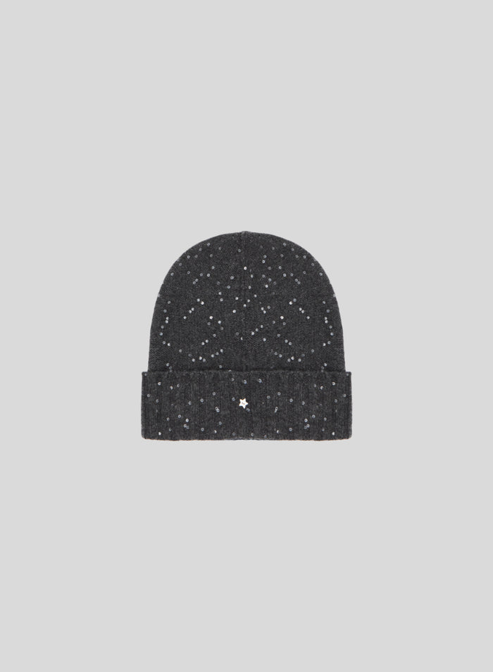 LORENA YARN HAT WITH SEQUIN THREAD
