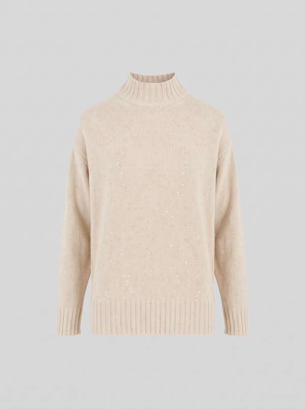 DOLCEVITA REVERSIBILE IN LANA, SETA E CASHMERE CON PAILLETTES
