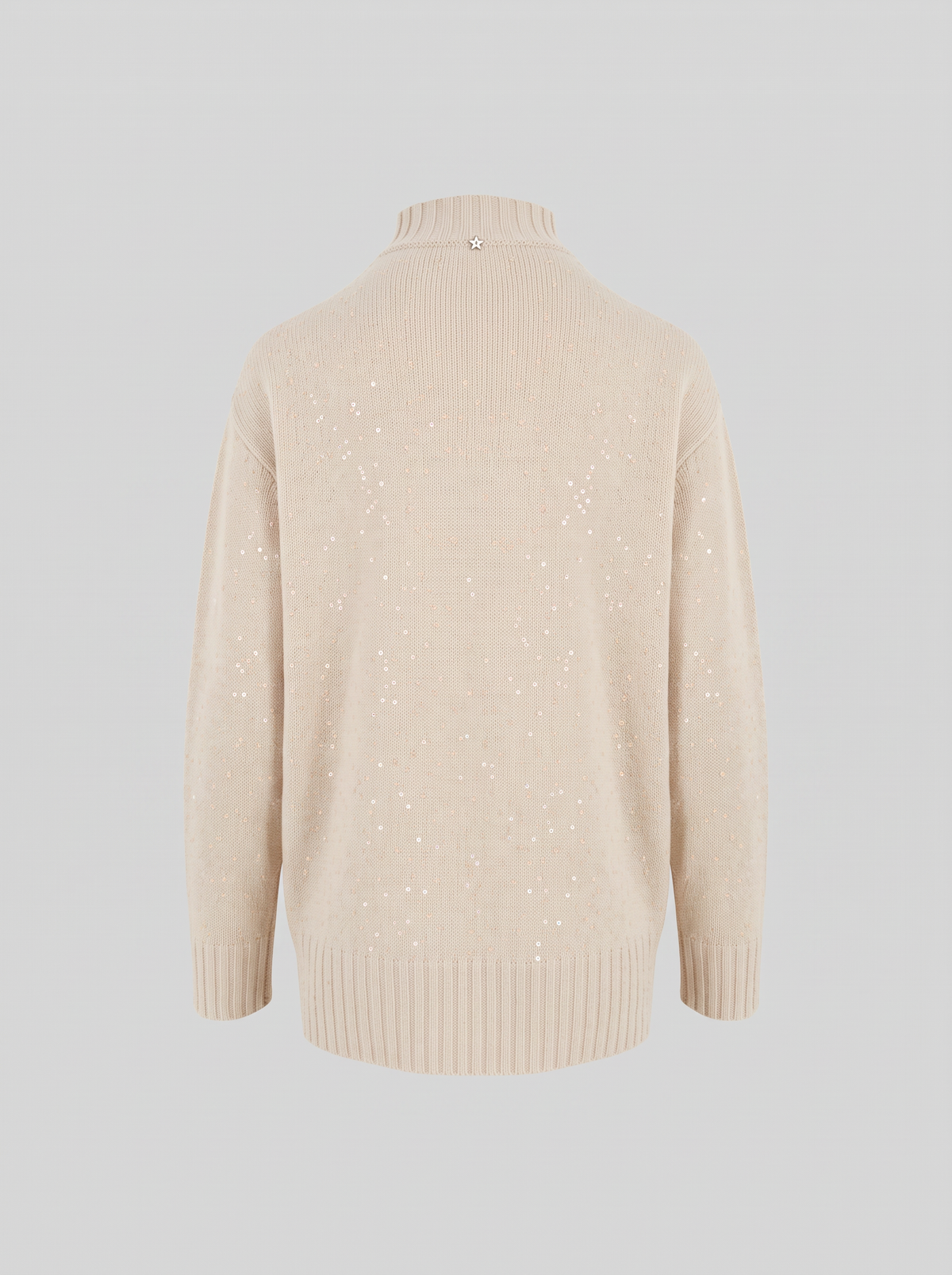 REVERSIBLE WOOL, SILK AND CASHMERE TURTLENECK WITH SEQUINS