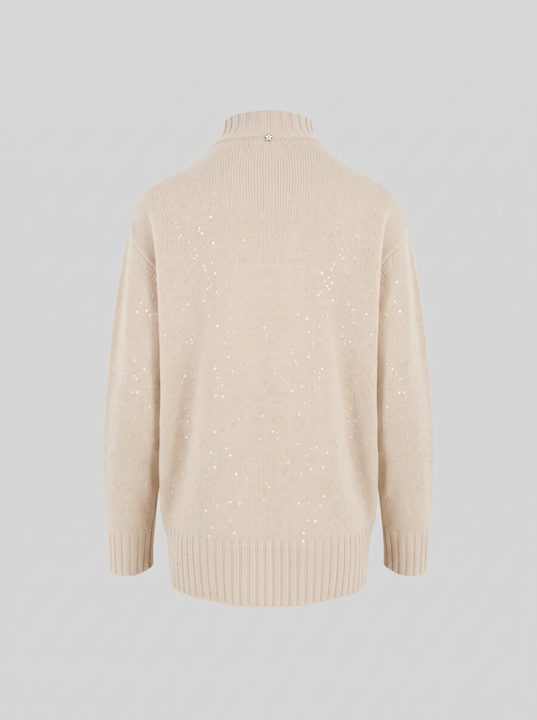 DOLCEVITA REVERSIBILE IN LANA, SETA E CASHMERE CON PAILLETTES