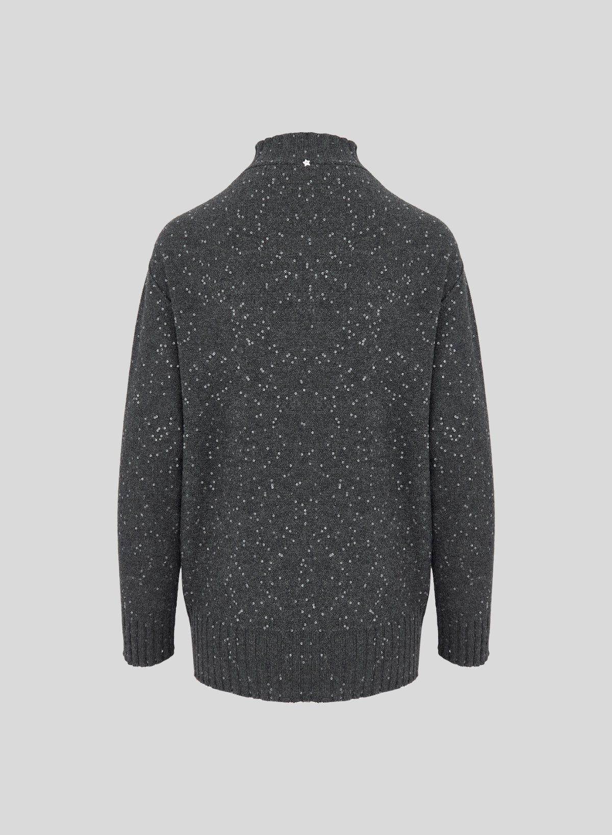 WOOL, SILK AND CASHMERE REVERSIBLE TURTLENECK WITH SEQUINS