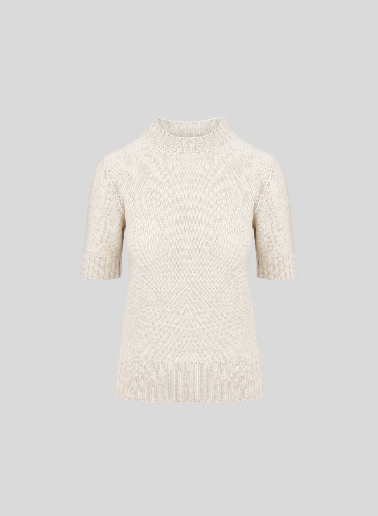 T-SHIRT REVERSIBILE IN MAGLIA DI LANA, SETA E CASHMERE CON PAILLETTES