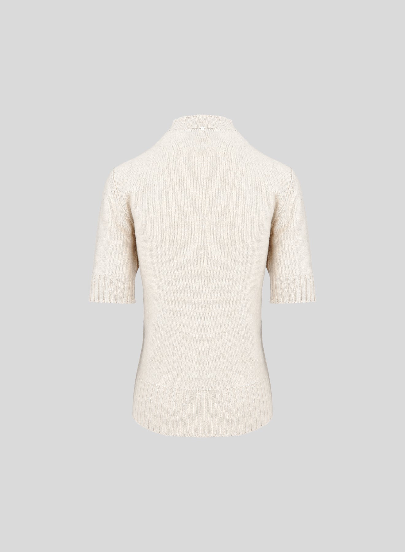 T-SHIRT REVERSIBILE IN MAGLIA DI LANA, SETA E CASHMERE CON PAILLETTES