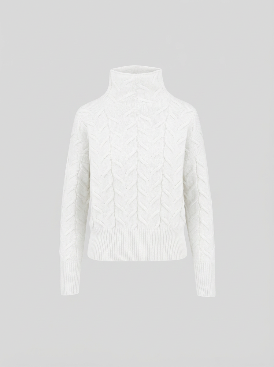 DOLCEVITA IN CASHMERE E LANA CON TRECCIA ICONICA PIATTA