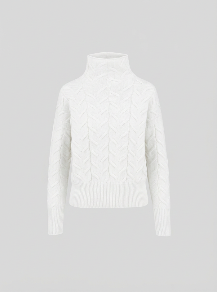 DOLCEVITA IN CASHMERE E LANA CON TRECCIA ICONICA PIATTA