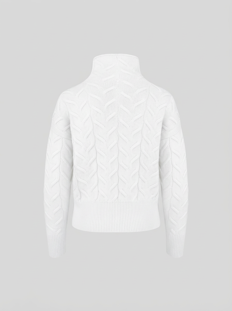 DOLCEVITA IN CASHMERE E LANA CON TRECCIA ICONICA PIATTA