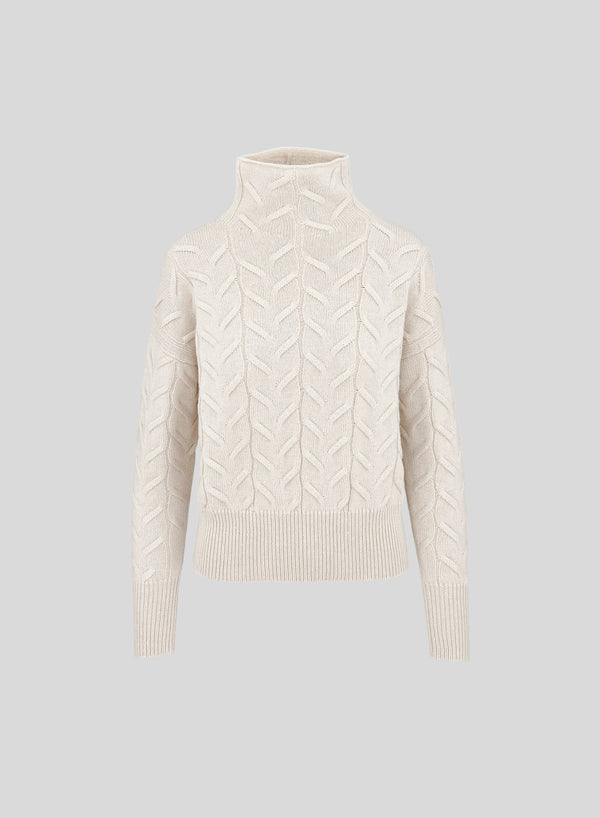 DOLCEVITA IN CASHMERE E LANA CON TRECCIA ICONICA PIATTA