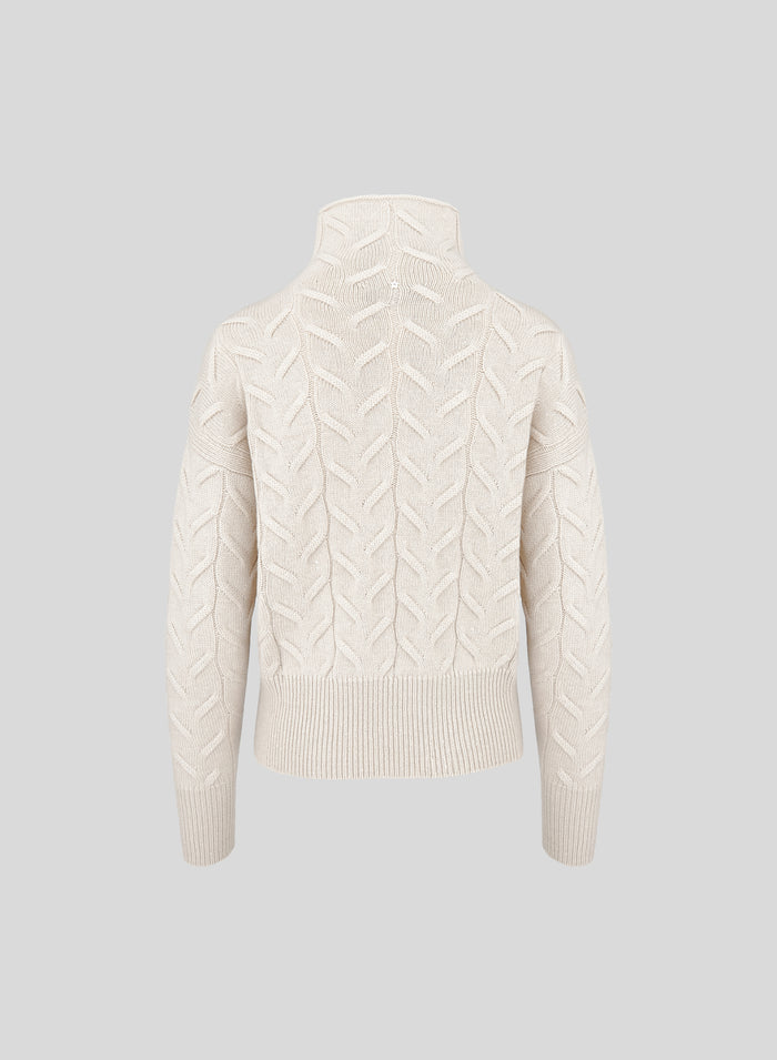 DOLCEVITA IN CASHMERE E LANA CON TRECCIA ICONICA PIATTA