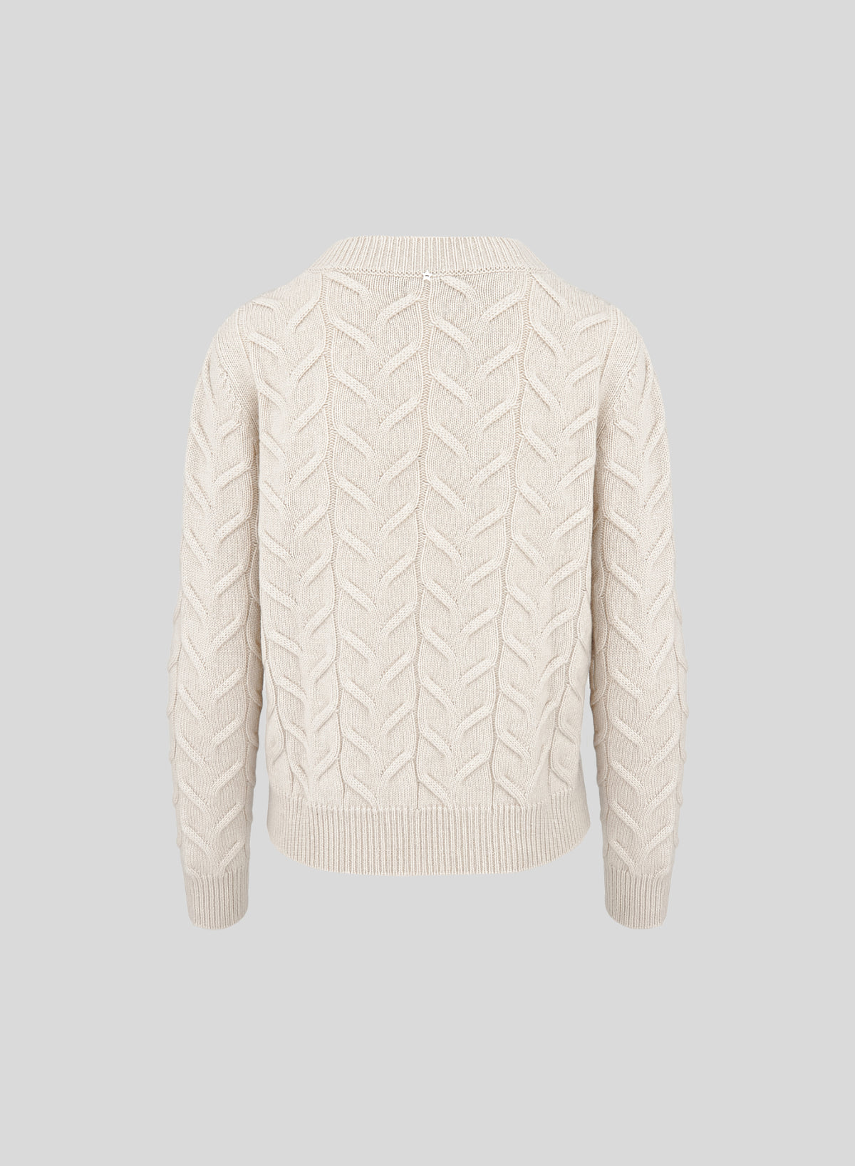 MAGLIA IN CASHMERE E LANA CON TRECCIA ICONICA PIATTA