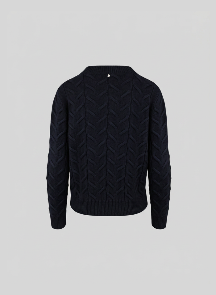 MAGLIA IN FILO LORENA CON TRECCIA ICONICA PIATTA