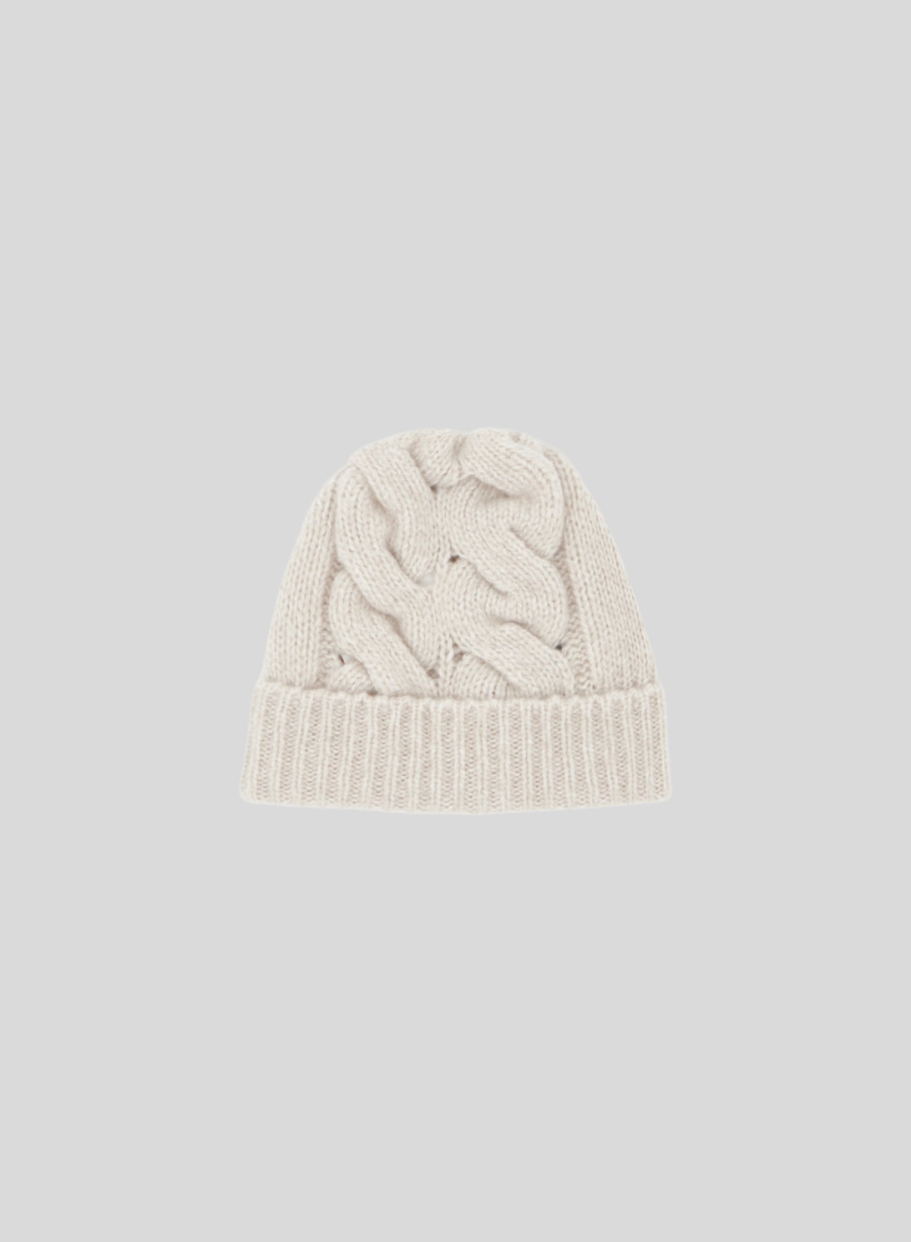 BERRETTO IN CASHMERE E SETA CON TRECCIA SCOLPITA