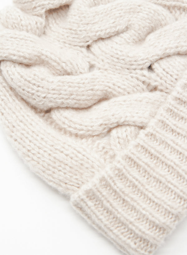 CASHMERE AND SILK BEANIE WITH SCULPTED BRAID