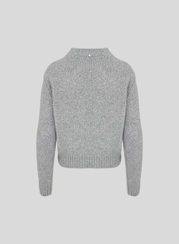 MAGLIA IN CASHMERE E SETA CON TRECCIA SCOLPITA