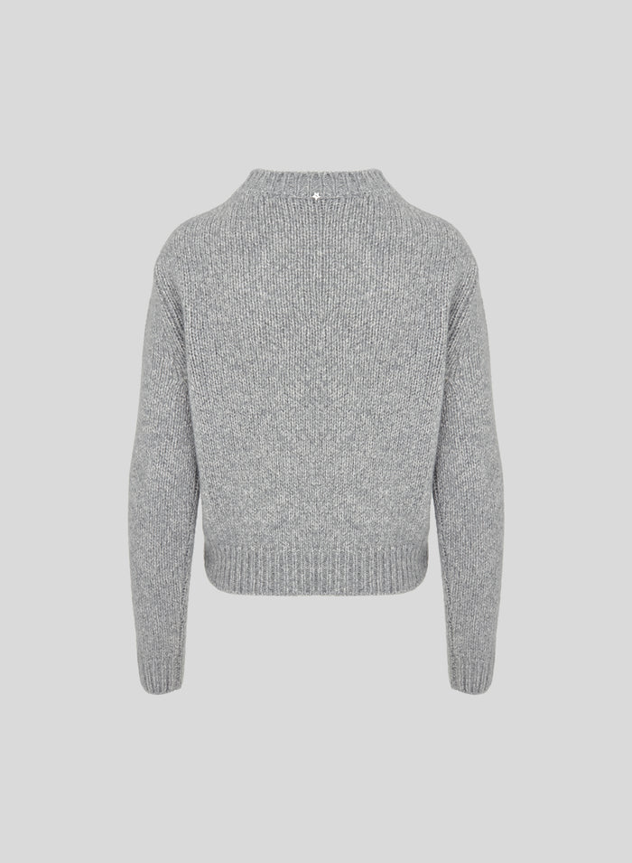 MAGLIA IN CASHMERE E SETA CON TRECCIA SCOLPITA