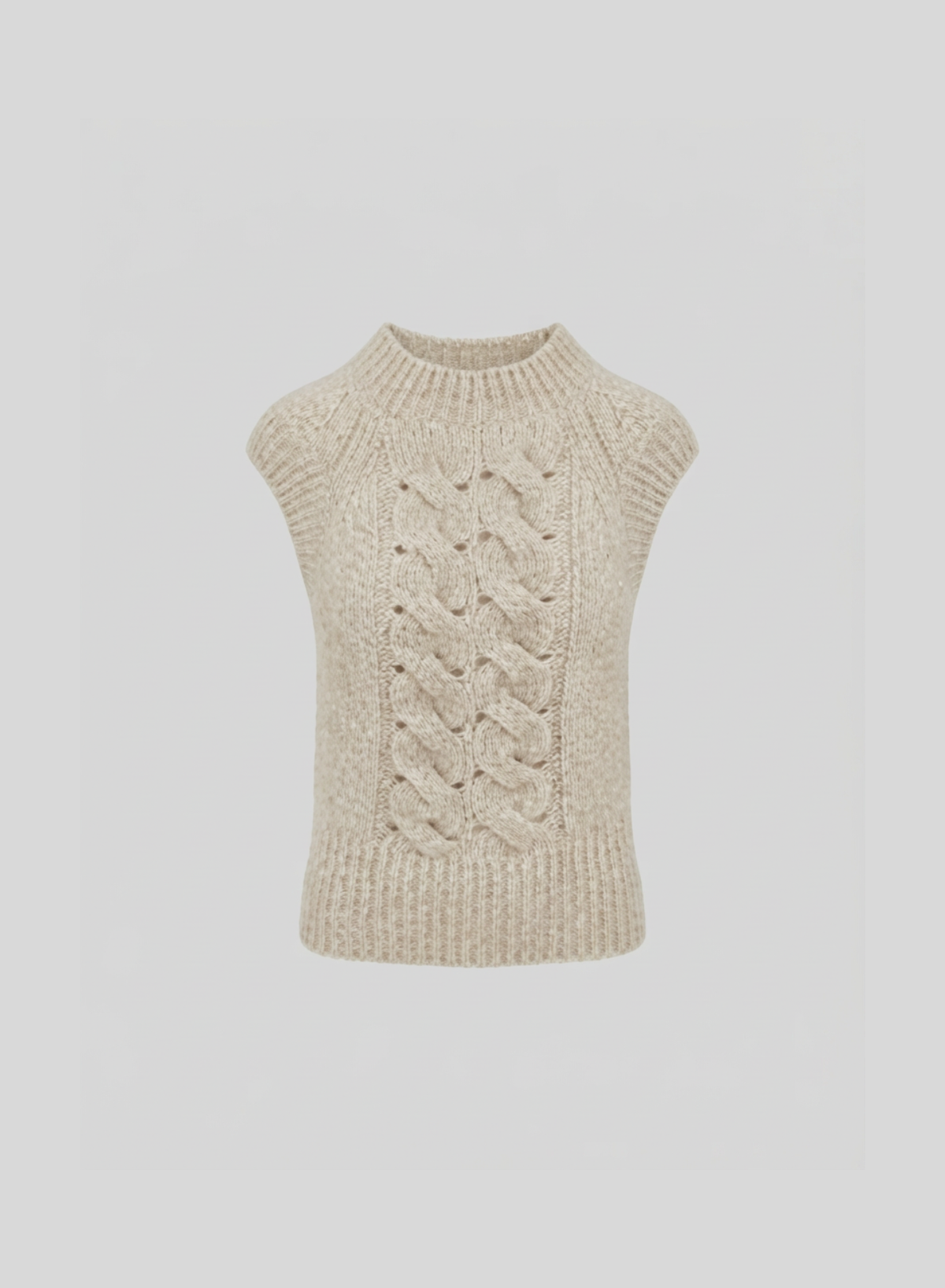 GILET IN CASHMERE E SETA CON TRECCIA SCOLPITA