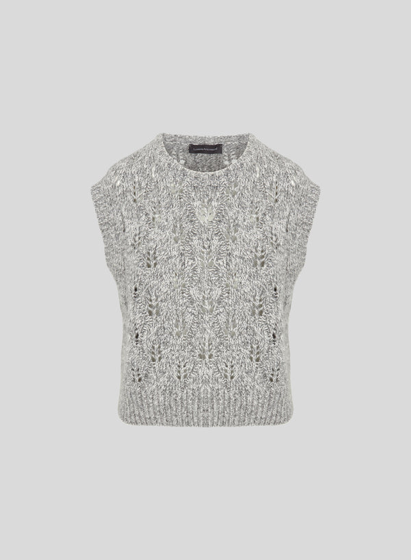 GILET IN MAGLIA DI CASHMERE, LANA E SETA