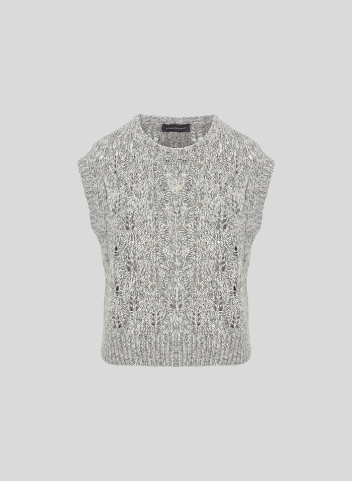 GILET IN MAGLIA DI CASHMERE, LANA E SETA