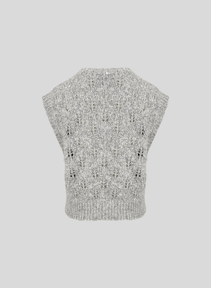 GILET IN MAGLIA DI CASHMERE, LANA E SETA