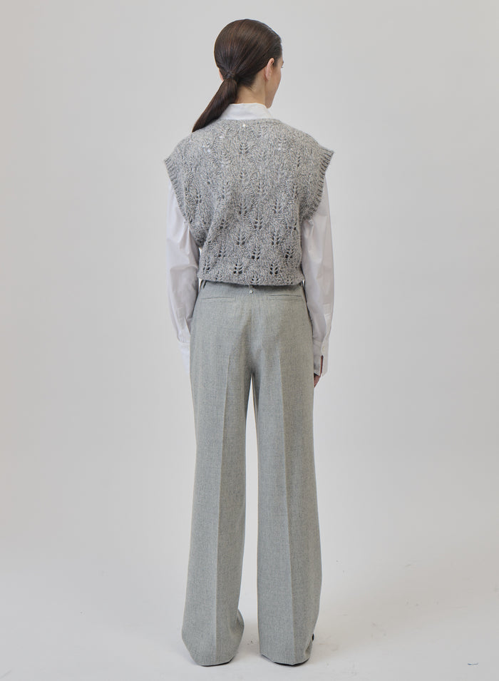 GILET IN MAGLIA DI CASHMERE, LANA E SETA