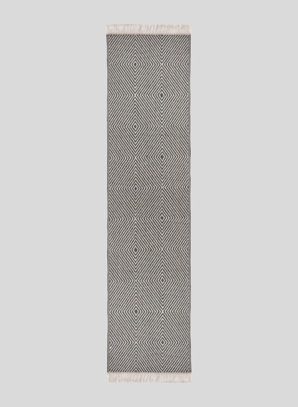 WOOL AND ALPACA BLEND SCARF WITH GEOMETRIC DESIGN